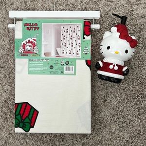 Hello Kitty shower curtain and soap dispenser NEW